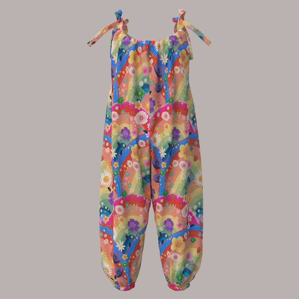 Rainbow Flowers Boho Jumpsuit