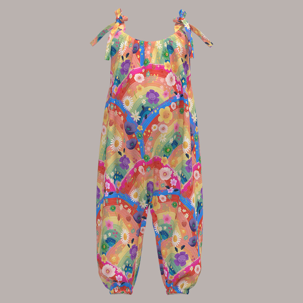 Rainbow Flowers Boho Jumpsuit