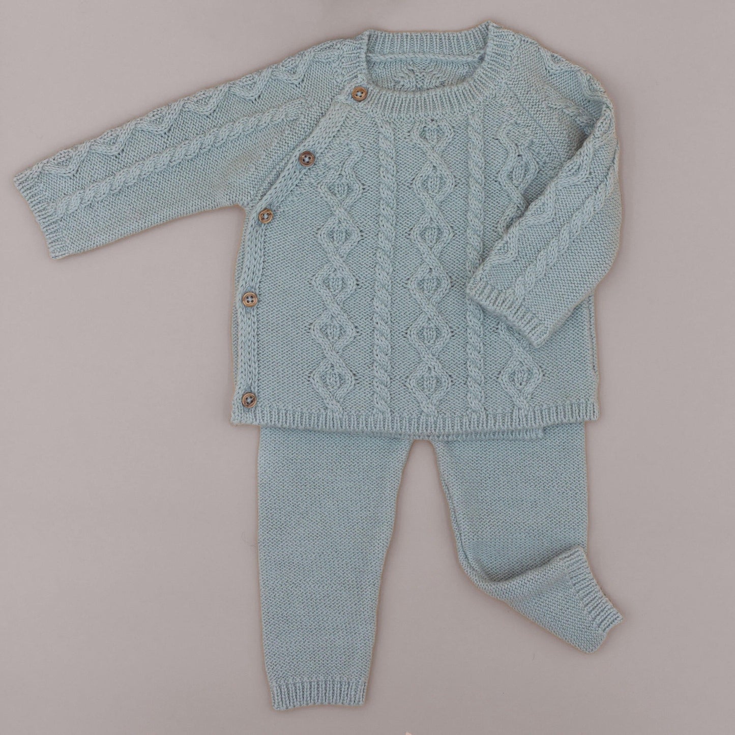 Sea Foam Nordic Knits Set  in 100% Peruvian Cotton