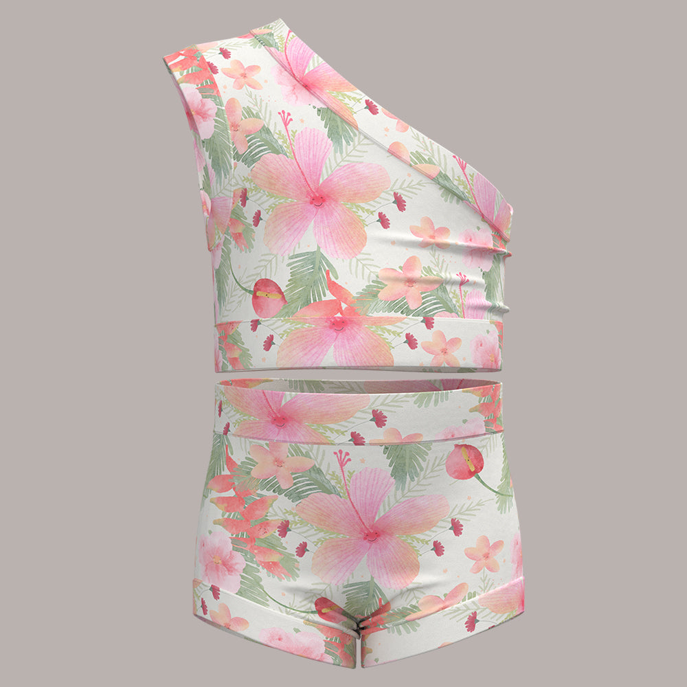 Tropical Flowers Bummies + Shoulder Tank