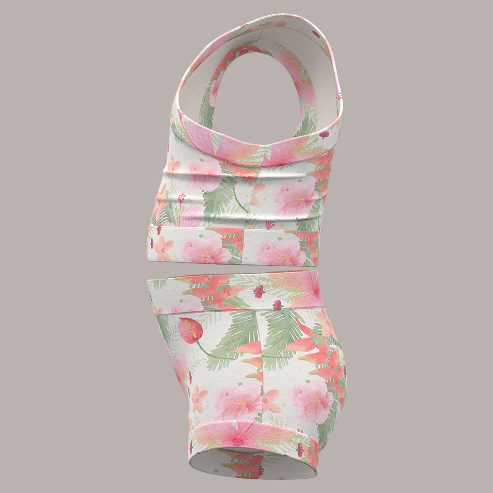 Tropical Flowers Bummies + Shoulder Tank