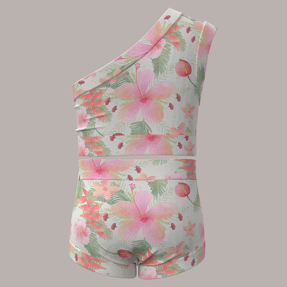 Tropical Flowers Bummies + Shoulder Tank