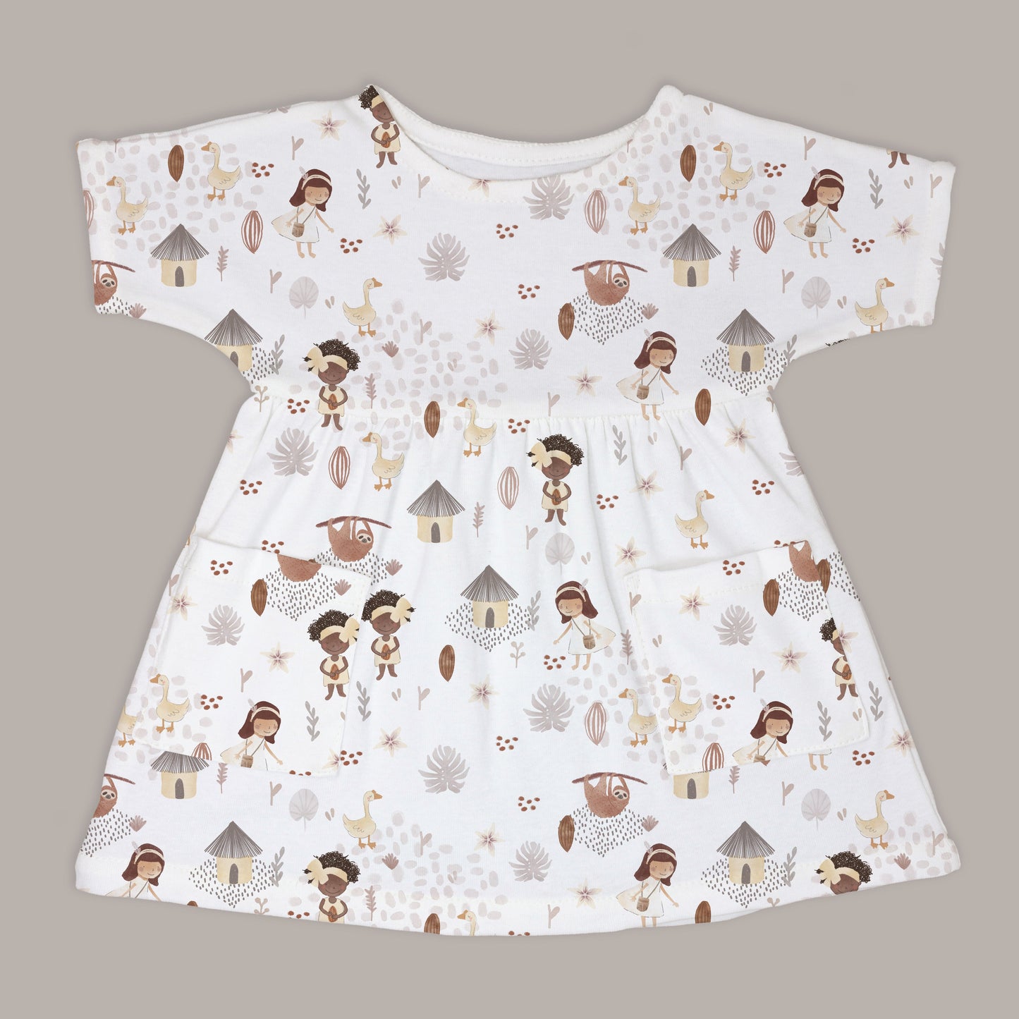 Cacao Farm Girl Boat Neck Dress