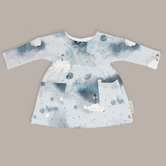 Space Boat Neck Dress
