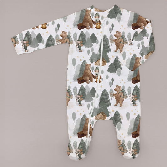 Bear Hugs & S'mores Zipper Footie