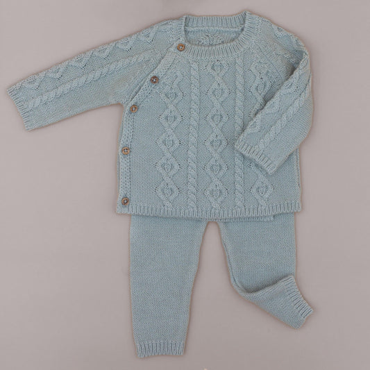 Sea Foam Nordic Knits Set  in 100% Peruvian Cotton