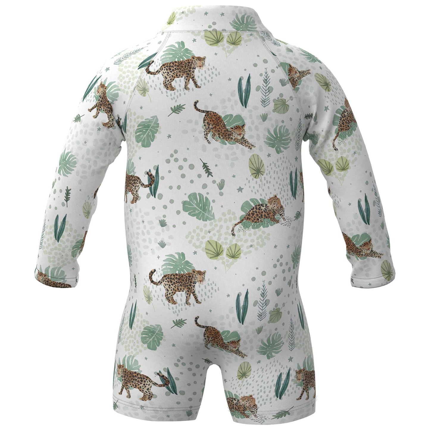 Jaguar Neutral Zipper Rashguard Romper