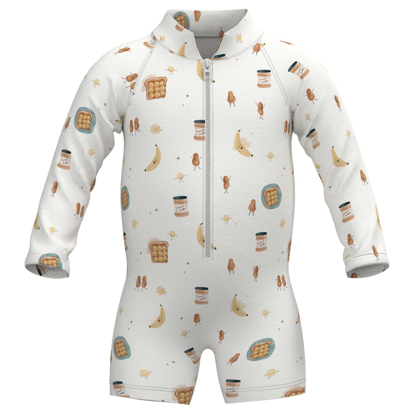 Peanut Butter Zipper Rashguard Romper