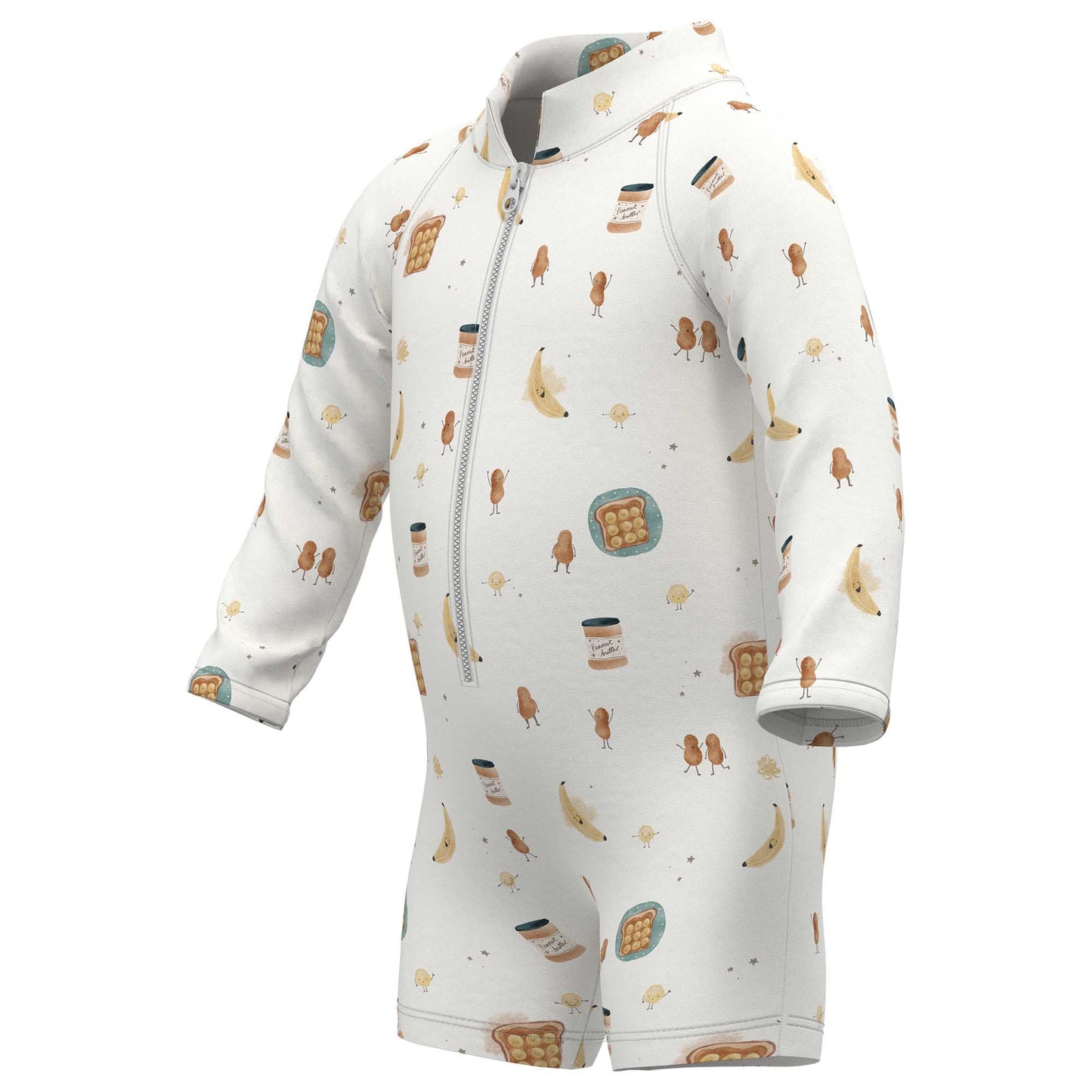 Peanut Butter Zipper Rashguard Romper