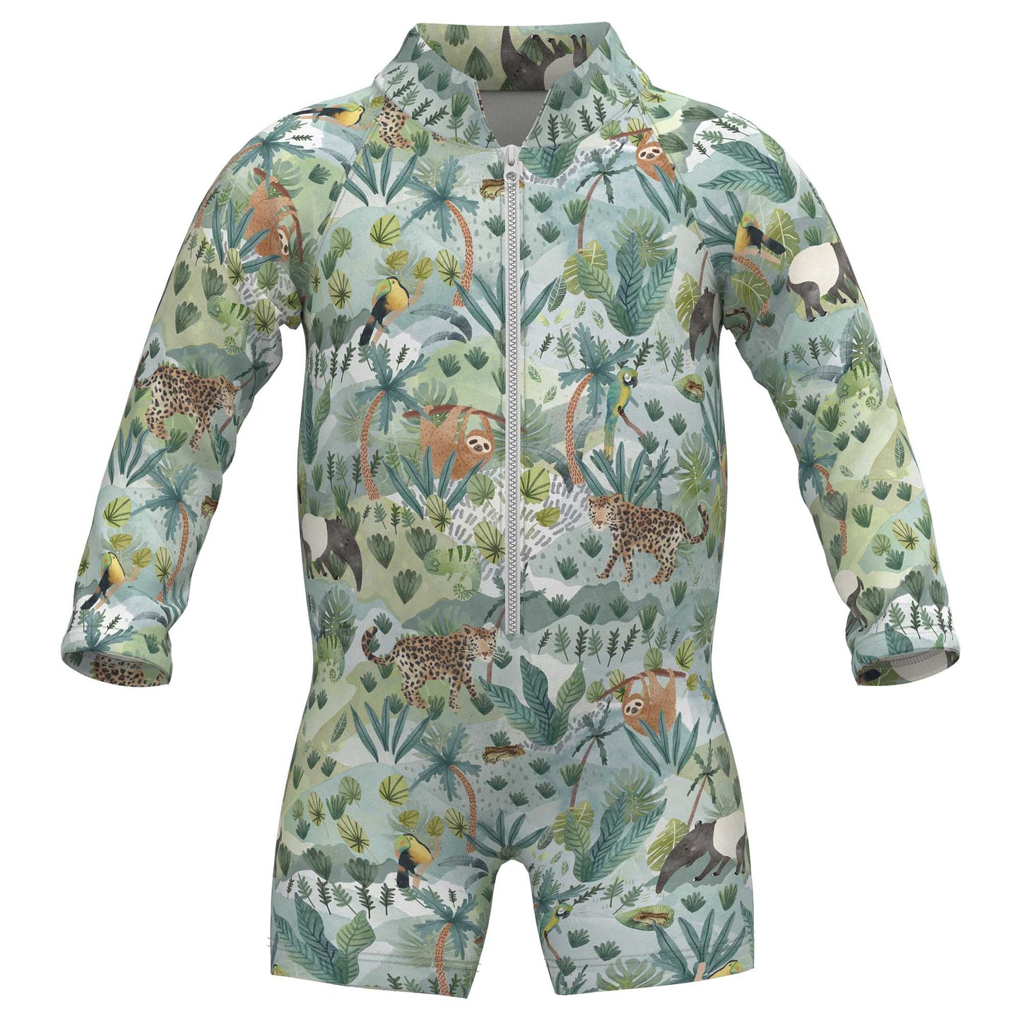 Green Is Life Zipper Rashguard Romper