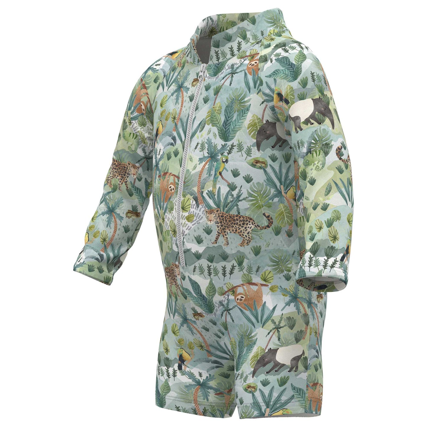Green Is Life Zipper Rashguard Romper